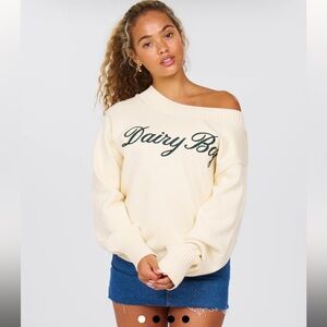 Dairy Boy Southport Off Shoulder Knit Sweater